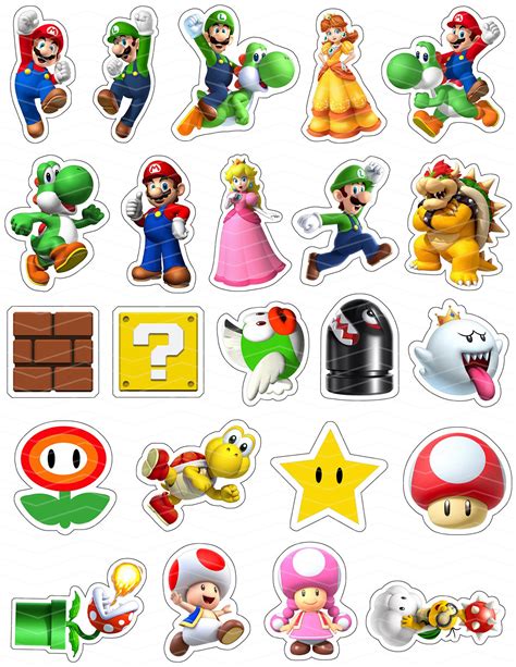 Free Printable Mario Bros Cupcake Toppers